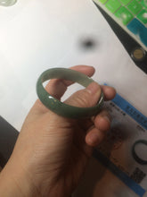 Load image into Gallery viewer, 51.6mm certified Type A 100% Natural oily dark green  thin style Jadeite jade bangle AM73-2825