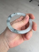 Load image into Gallery viewer, 54.7mm certified Type A 100% Natural icy watery light green with green floating flowers round cut Jadeite Jade bangle BK136-7343