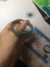 Load image into Gallery viewer, 51.6mm certified Type A 100% Natural oily dark green  thin style Jadeite jade bangle AM73-2825