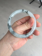 Load image into Gallery viewer, 54.7mm certified Type A 100% Natural icy watery light green with green floating flowers round cut Jadeite Jade bangle BK136-7343
