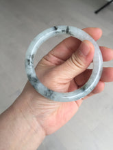 Load image into Gallery viewer, 54.7mm certified Type A 100% Natural icy watery light green with green floating flowers round cut Jadeite Jade bangle BK136-7343
