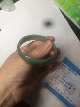 Load image into Gallery viewer, 51.6mm certified Type A 100% Natural oily dark green  thin style Jadeite jade bangle AM73-2825