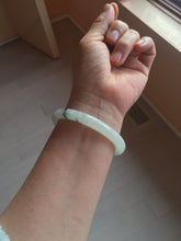 Load image into Gallery viewer, 54.7mm certified Type A 100% Natural icy watery light green with green floating flowers round cut Jadeite Jade bangle BK136-7343