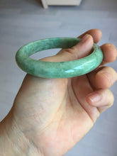 Load image into Gallery viewer, 58.4mm Certified Type A 100% Natural sunny green gray Jadeite Jade bangle PA117-9894