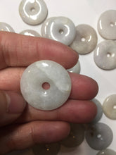 Load image into Gallery viewer, 24-25mm Type A 100% Natural dark green/white Jadeite Jade Safety Guardian Button donut Pendant group AK40-1 (Add-on items)