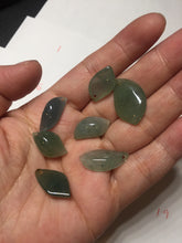 Load image into Gallery viewer, 100% natural type A icy watery dark green jadeite jade petal pendant group F159