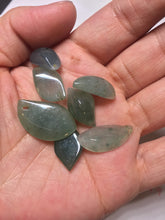 Load image into Gallery viewer, 100% natural type A icy watery dark green jadeite jade petal pendant group F159