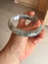 Load image into Gallery viewer, 60mm certified Type A 100% Natural icy watery light green with green floating flowers Jadeite Jade bangle BK134-7434