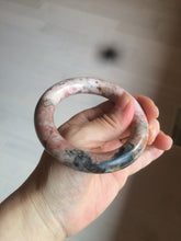 Load image into Gallery viewer, 54.9mm 100% natural red/pink/black chubby round cut rose stone (Rhodonite) bangle XY84