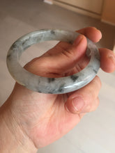 Load image into Gallery viewer, 60mm certified Type A 100% Natural icy watery light green with green floating flowers Jadeite Jade bangle BK134-7434