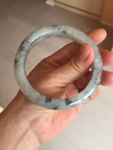 Load image into Gallery viewer, 60mm certified Type A 100% Natural icy watery light green with green floating flowers Jadeite Jade bangle BK134-7434
