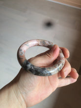 Load image into Gallery viewer, 54.9mm 100% natural red/pink/black chubby round cut rose stone (Rhodonite) bangle XY84