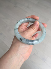 Load image into Gallery viewer, 60mm certified Type A 100% Natural icy watery light green with green floating flowers Jadeite Jade bangle BK134-7434