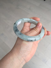 Load image into Gallery viewer, 60mm certified Type A 100% Natural icy watery light green with green floating flowers Jadeite Jade bangle BK134-7434