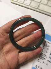 Load image into Gallery viewer, 50.5mm Certified Type A 100% Natural dark green/blue/gray Guatemala slim round cut oval Jadeite bangle BP196-2470