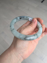 Load image into Gallery viewer, 60mm certified Type A 100% Natural icy watery light green with green floating flowers Jadeite Jade bangle BK134-7434