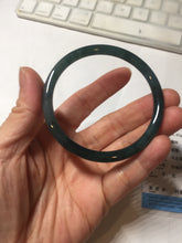 Load image into Gallery viewer, 56mm Certified Type A 100% Natural dark green/blue/gray Guatemala slim round cut Jadeite bangle BP197-2078