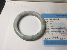 Load image into Gallery viewer, 61.2mm Certified Type A 100% Natural light green/sunny green/brown/black/purple(Rocky Mountain Dusk) chubby Jadeite bangle PD89-1092