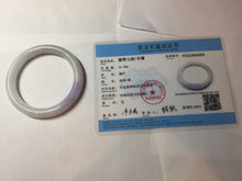 Load image into Gallery viewer, 54mm Certified type A 100% Natural light green purple round cut Jadeite bangle PC102-4955