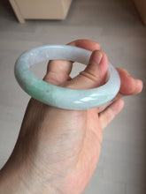 Load image into Gallery viewer, 56.4mm Certified Type A 100% Natural sunny green/white Jadeite Jade bangle BP51-3875