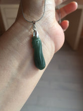 Load image into Gallery viewer, 3 pieces Type A 100% Natural dark green/black Jadeite Jade ring blessed melon(福瓜), rectangle safety bead pendants set BK133