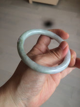 Load image into Gallery viewer, 57.6mm certificated Type A 100% Natural light green/dark green/purple slim round cut Jadeite Jade bangle BG53-2960
