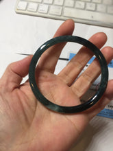 Load image into Gallery viewer, 61mm Certified Type A 100% Natural light green/blue/gray Guatemala slim round cut Jadeite bangle BP198-2051