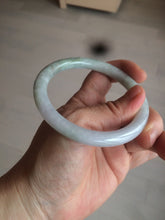 Load image into Gallery viewer, 57.6mm certificated Type A 100% Natural light green/dark green/purple slim round cut Jadeite Jade bangle BG53-2960