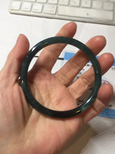 Load image into Gallery viewer, 61mm Certified Type A 100% Natural light green/blue/gray Guatemala slim round cut Jadeite bangle BP198-2051