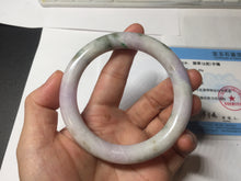 Load image into Gallery viewer, 58.8mm Certified Type A 100% Natural light green/sunny green/brown/black/purple(Rocky Mountain Dusk) chubby round cut Jadeite bangle PD90-1101