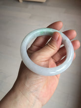 Load image into Gallery viewer, 56.4mm Certified Type A 100% Natural sunny green/white Jadeite Jade bangle BP51-3875