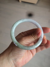 Load image into Gallery viewer, 57.6mm certificated Type A 100% Natural light green/dark green/purple slim round cut Jadeite Jade bangle BG53-2960