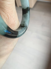 Load image into Gallery viewer, 53mm certified 100% natural Type A icy watery dark green brown jadeite jade bangle AH102-4492