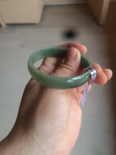 Load image into Gallery viewer, 51.6mm certified Type A 100% Natural oily dark green  thin style Jadeite jade bangle AM73-2825