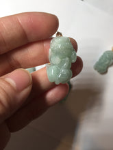 Load image into Gallery viewer, 100% natural type A sunny green jadeite jade 3D PiXiu (貔貅) pendant group AX150