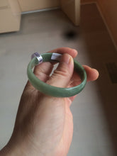 Load image into Gallery viewer, 51.6mm certified Type A 100% Natural oily dark green  thin style Jadeite jade bangle AM73-2825