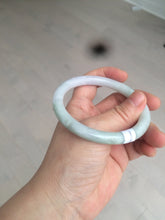 Load image into Gallery viewer, 57.6mm certificated Type A 100% Natural light green/dark green/purple slim round cut Jadeite Jade bangle BG53-2960