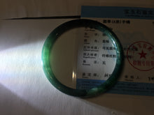 Load image into Gallery viewer, 61mm Certified Type A 100% Natural light green/blue/gray Guatemala slim round cut Jadeite bangle BP198-2051