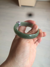 Load image into Gallery viewer, 51.6mm certified Type A 100% Natural oily dark green  thin style Jadeite jade bangle AM73-2825