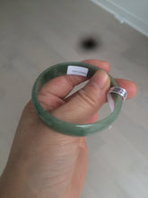 Load image into Gallery viewer, 51.6mm certified Type A 100% Natural oily dark green  thin style Jadeite jade bangle AM73-2825
