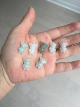Load image into Gallery viewer, Type A 100% Natural light green white jadeite jade cute baby bear pendant BM55