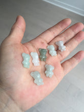 Load image into Gallery viewer, Type A 100% Natural light green white jadeite jade cute baby bear pendant BM55