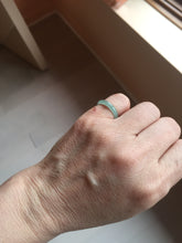 Load image into Gallery viewer, Size 2 3/4 (13.8mm) 100% natural type A icy watery green/blue/purple Guatemala jadeite jade band ring group AA104