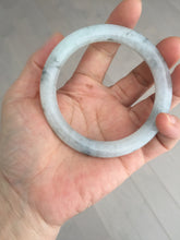 Load image into Gallery viewer, 58.2mm certified Type A 100% Natural icy light green white with green floating flowers round cut Jadeite Jade bangle BS63-7349