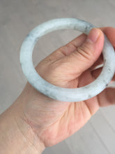 Load image into Gallery viewer, 58.2mm certified Type A 100% Natural icy light green white with green floating flowers round cut Jadeite Jade bangle BS63-7349