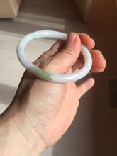 Load image into Gallery viewer, 55.8mm certified 100% natural white sunny green purple slim round cut jadeite jade bangle BL90-4666