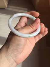 Load image into Gallery viewer, 55.8mm certified 100% natural white sunny green purple slim round cut jadeite jade bangle BL90-4666