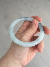 Load image into Gallery viewer, 58.2mm certified Type A 100% Natural icy light green white with green floating flowers round cut Jadeite Jade bangle BS63-7349