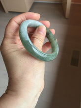 Load image into Gallery viewer, 50.5mm Certified type A 100% Natural icy watery oily dark green white Jadeite Jade bangle PB122-3460