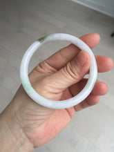 Load image into Gallery viewer, 55.8mm certified 100% natural white sunny green purple slim round cut jadeite jade bangle BL90-4666